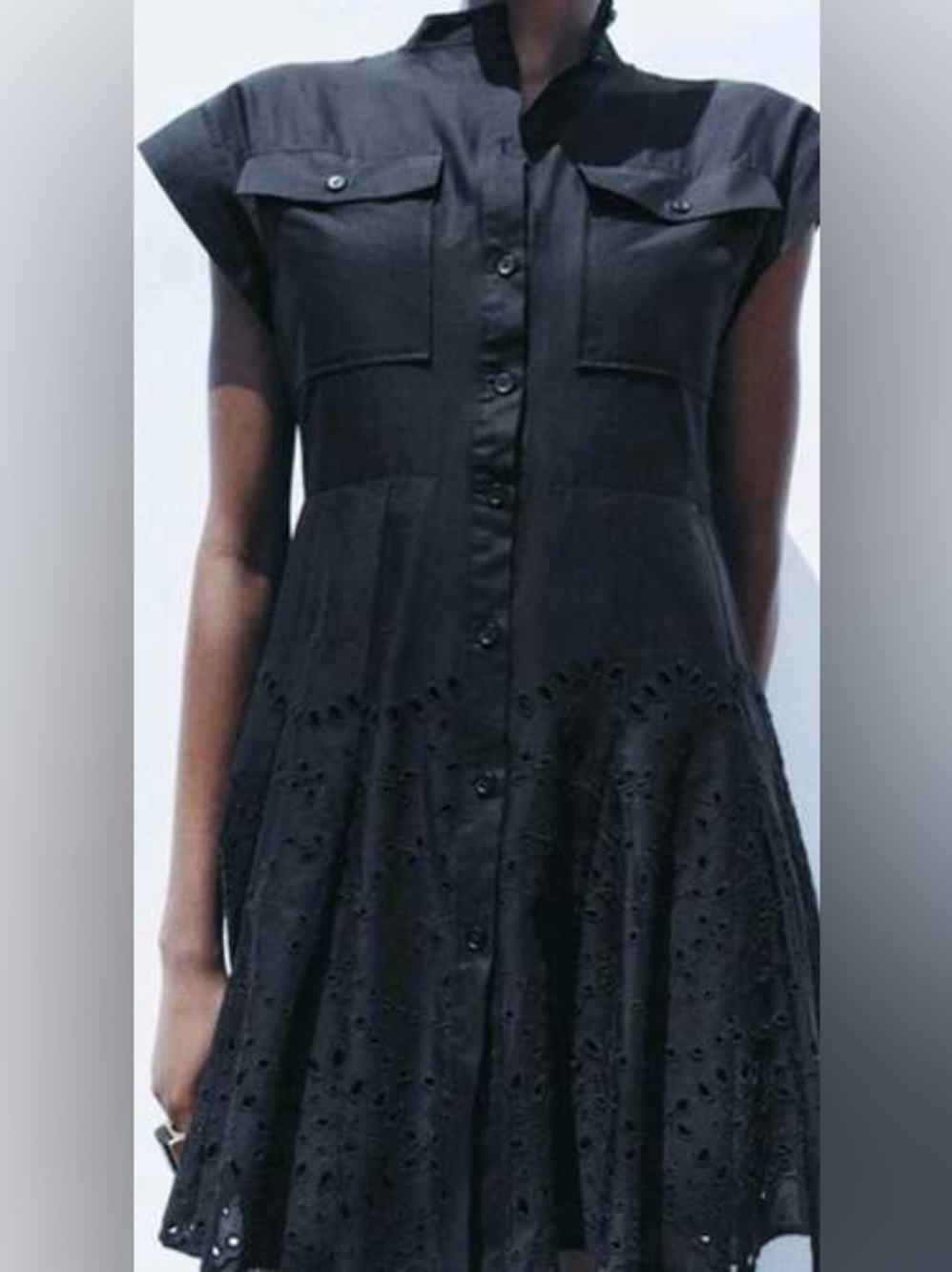 Zara black eyelet dress